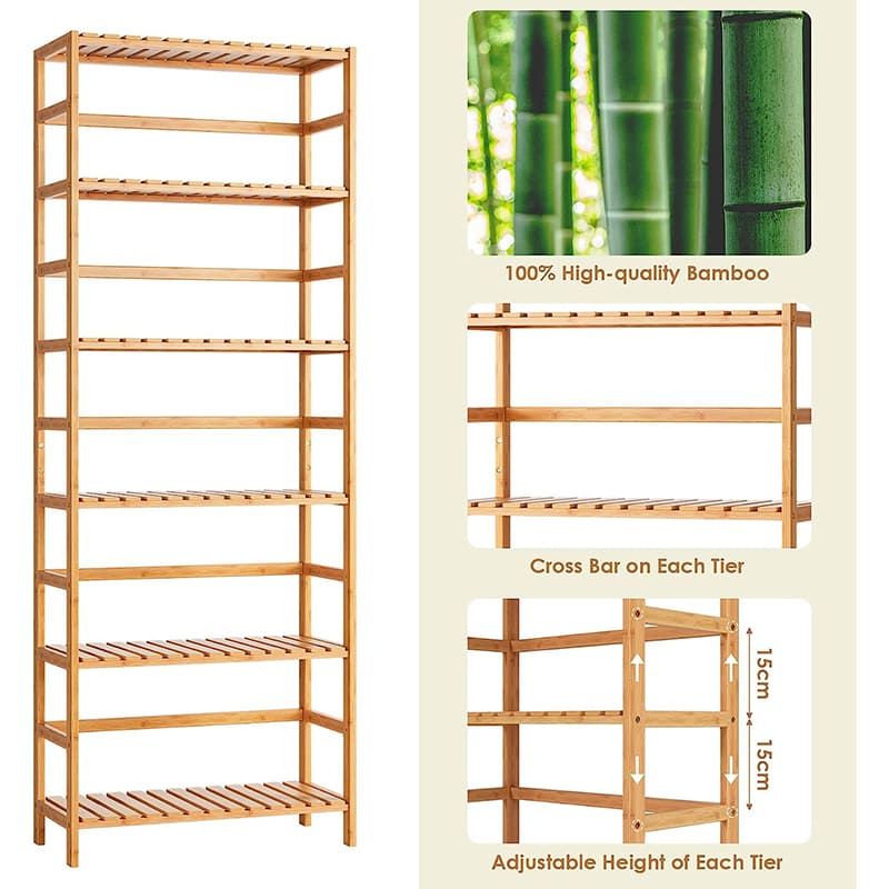 Rack réglable en bambou à 6niveaux