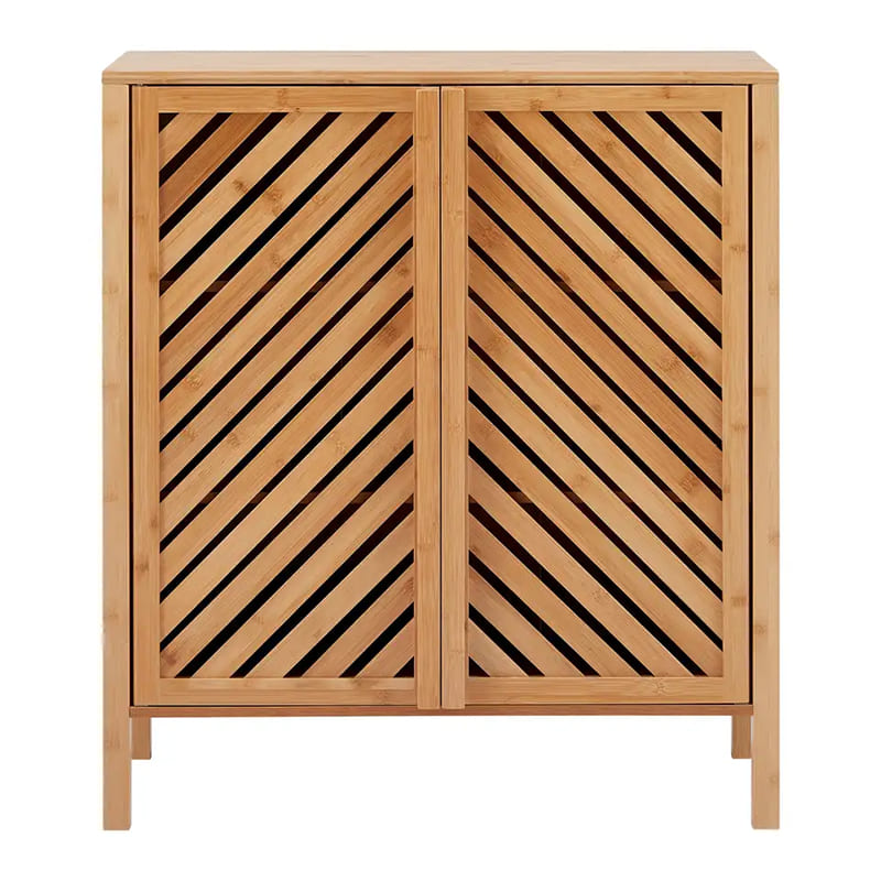 Armoire de rangement multifonctionnelle en bambou