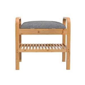 Corridor Affiche étagère Organisateur de rangement de rangement de chaussures Banc banc de chaussures en bambou