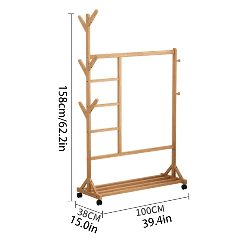 Affichage durable des cintres indépendants finissant l\'espace de vie en bambou manteau