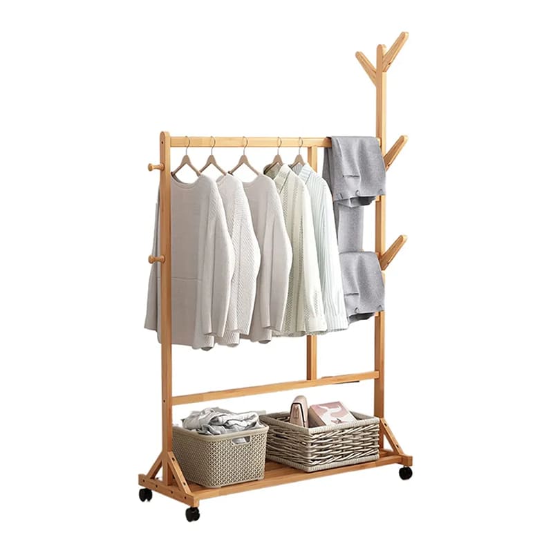 Affichage durable des cintres indépendants finissant l\'espace de vie en bambou manteau