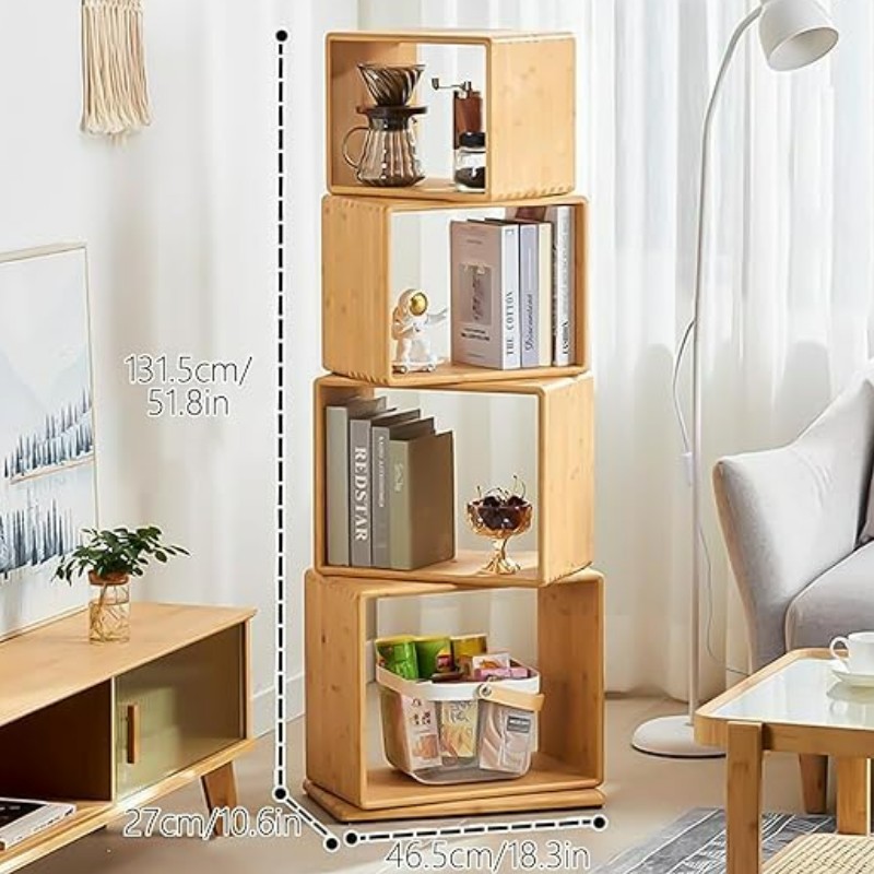 Bamboo Desk Bookself Storage Organisateur Display Shelf Rack Countertop Platforms Livre support étagères Bibliothèque de table pour le bureau à domicile
